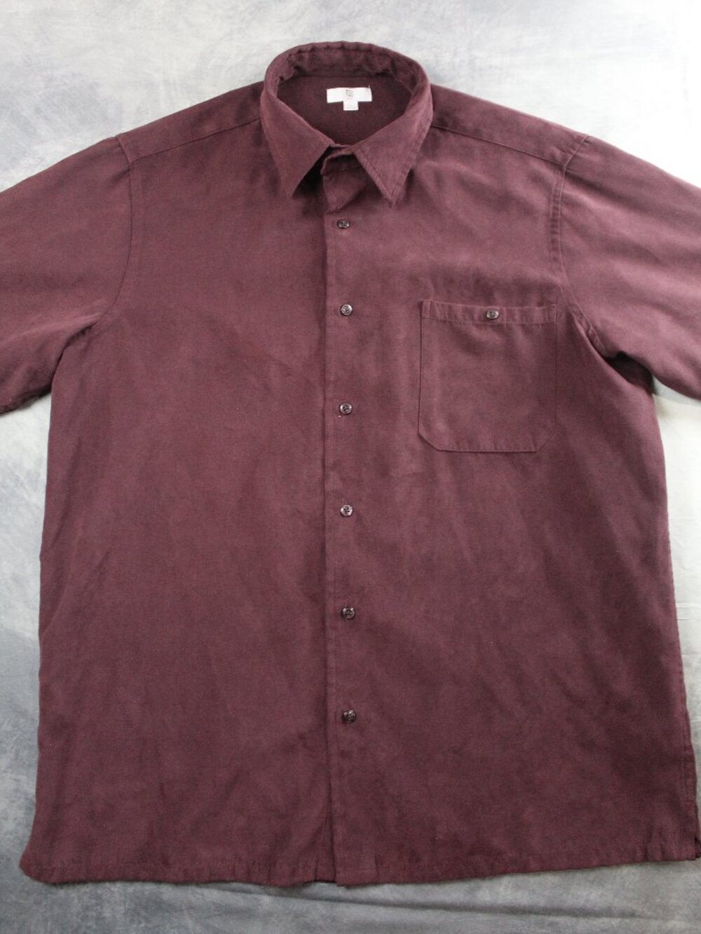 Apt. 9 Burgundy Suede-Finish Long Sleeve Button-Down Shirt Size LT (Large Tall)